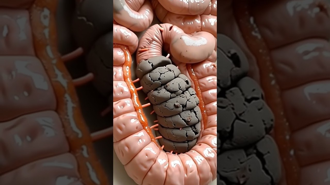 Constipation in Action | Digestive System 3D Illustration