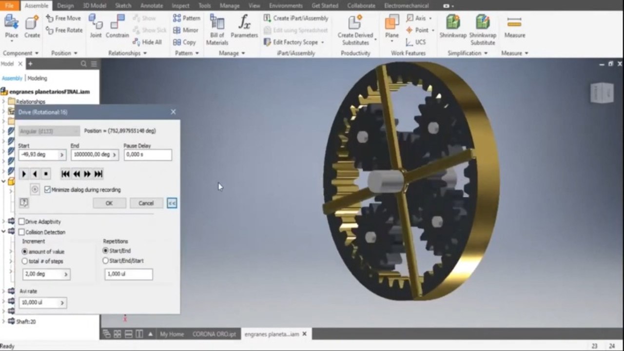 Engranajes Planetarios - Autodesk Inventor 2019