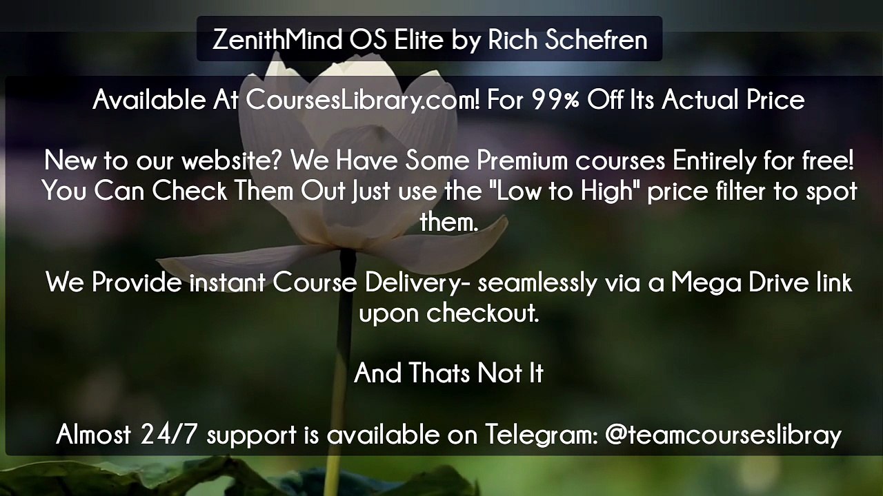 (Courseslibrary.com)ZenithMind OS Elite by Rich Schefren