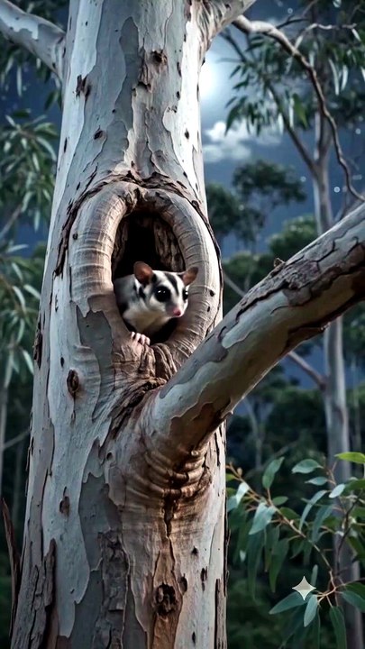 Sugar Glider : The tiny nighttime glider soaring silently between the trees