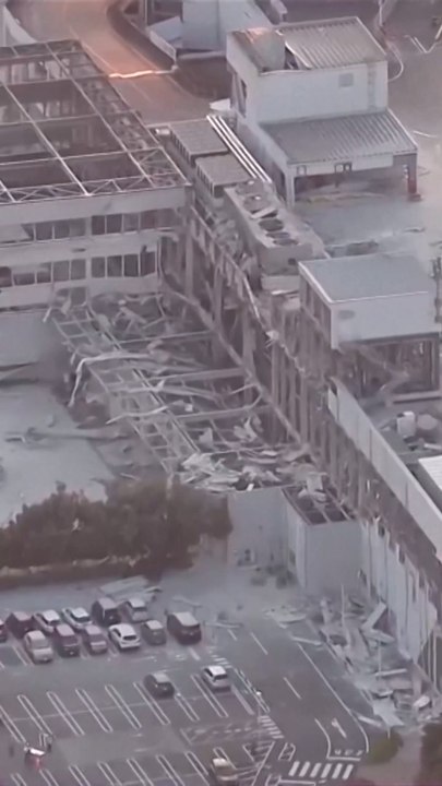 Japanese Mall Collapses from Earthquake, People Still Inside