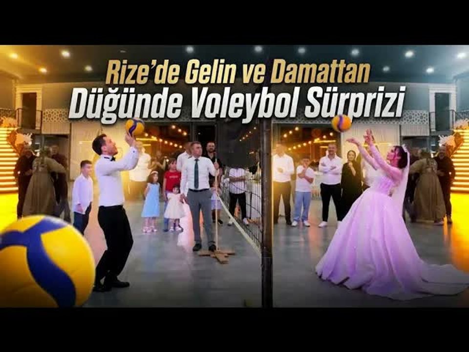 Düğün Salonuna File Kurdular, Gelin ve Damat Voleybol Oynadı
