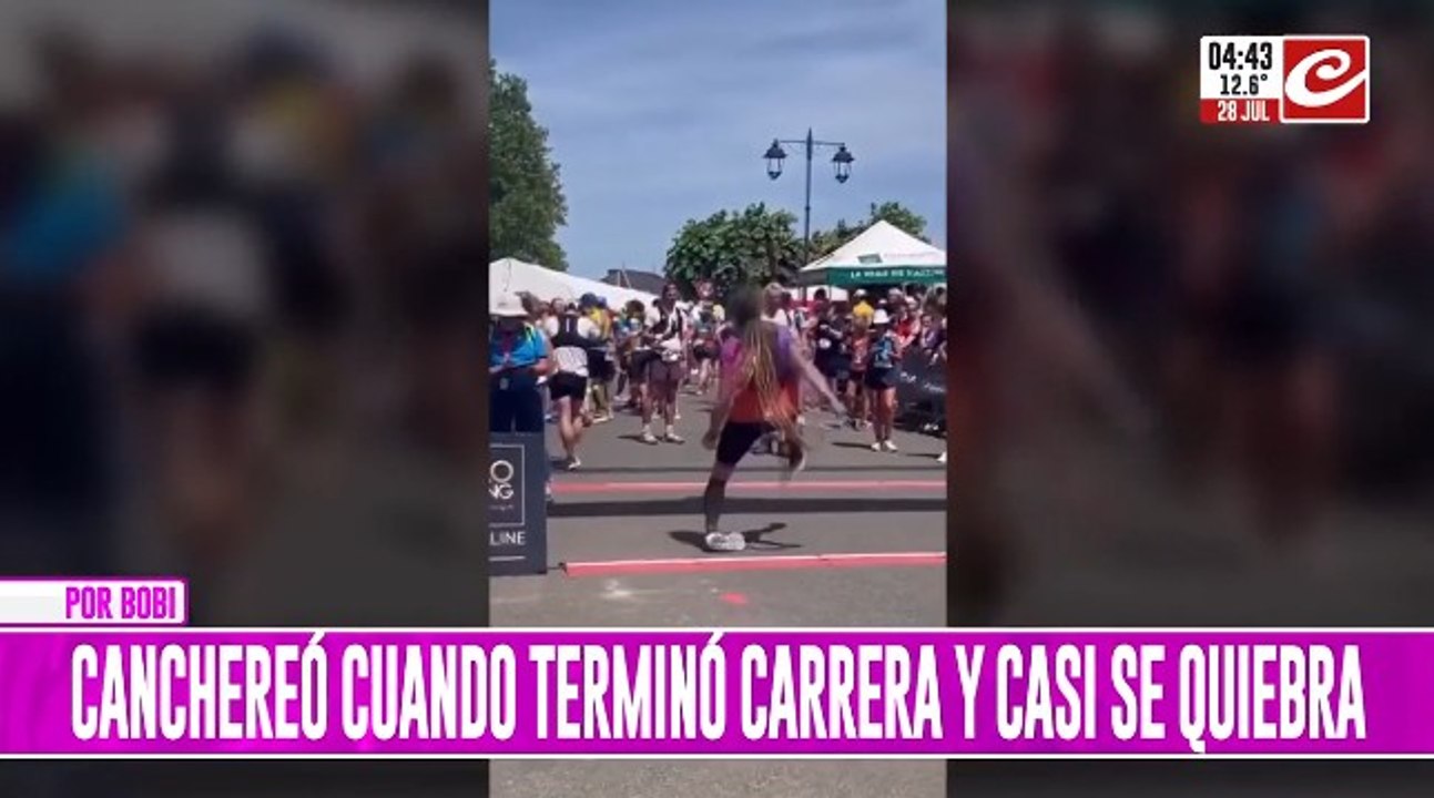 Tremendo dolor: canchereó al terminar la carrera y casi se quiebra