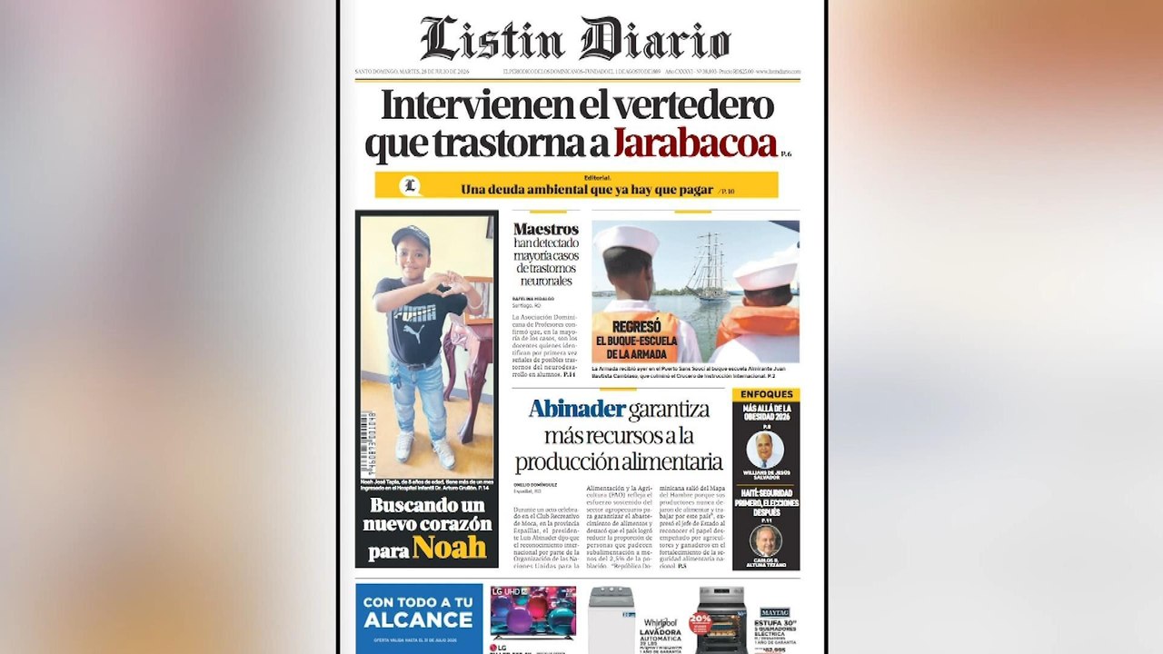 Titulares prensa dominicana martes 28 de julio 2026 | Hoy Mismo