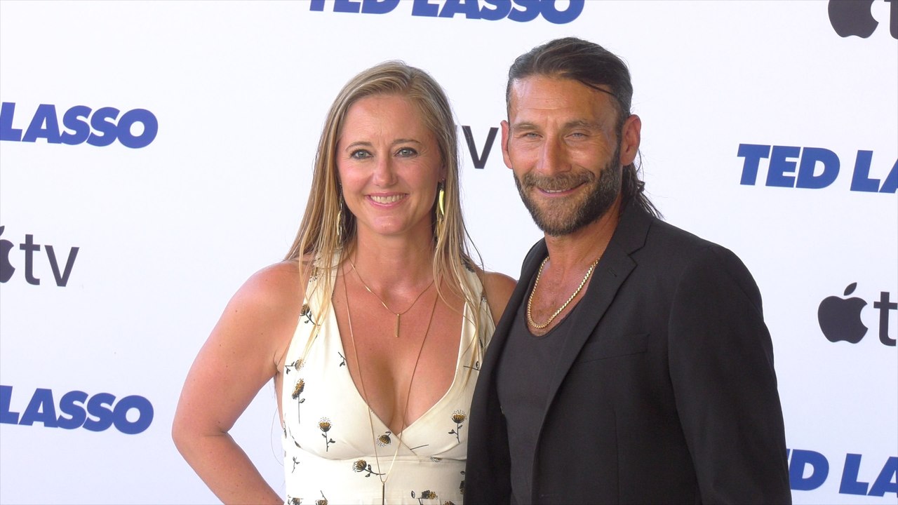Emily Johnson McGowan and Zach McGowan attend the Season 4 premiere of "Ted Lasso" in Los Angeles
