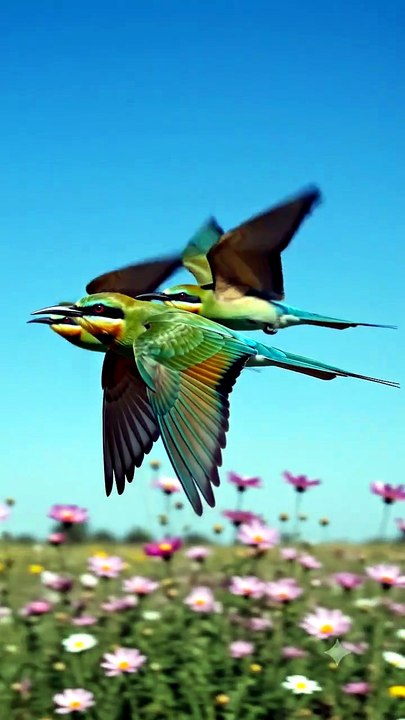 Rainbow Bee-Eaters in Flight | Colorful Birds in Stunning 4K Wildlife
