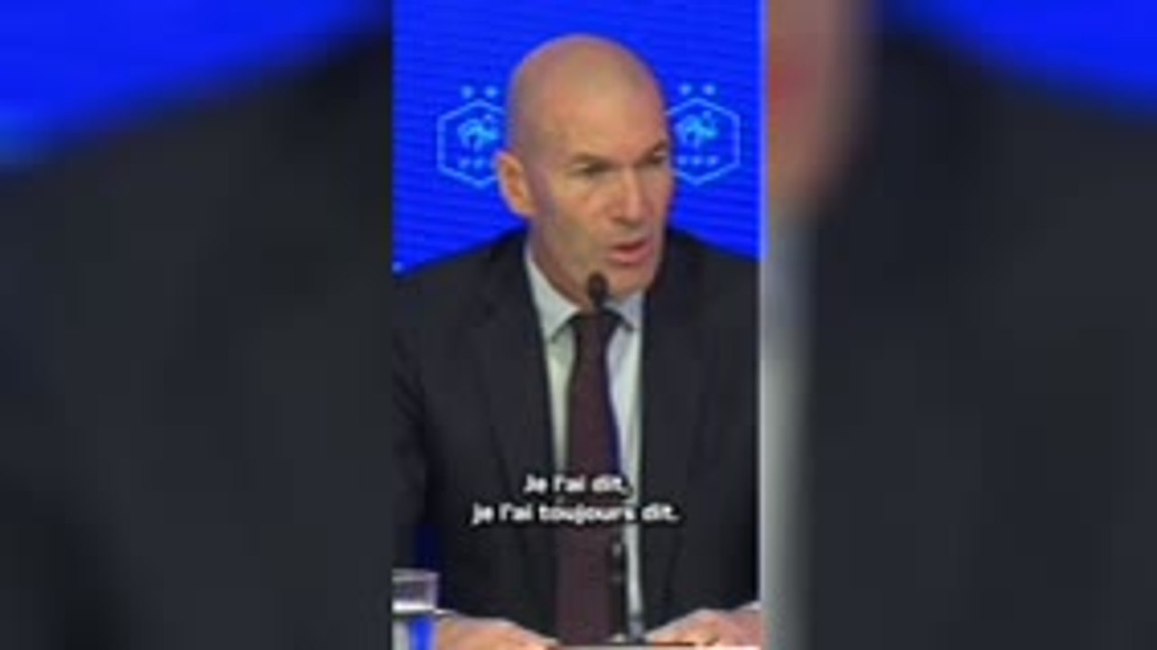 Bleus - Zidane - "L'équipe de France et rien d'autre"
