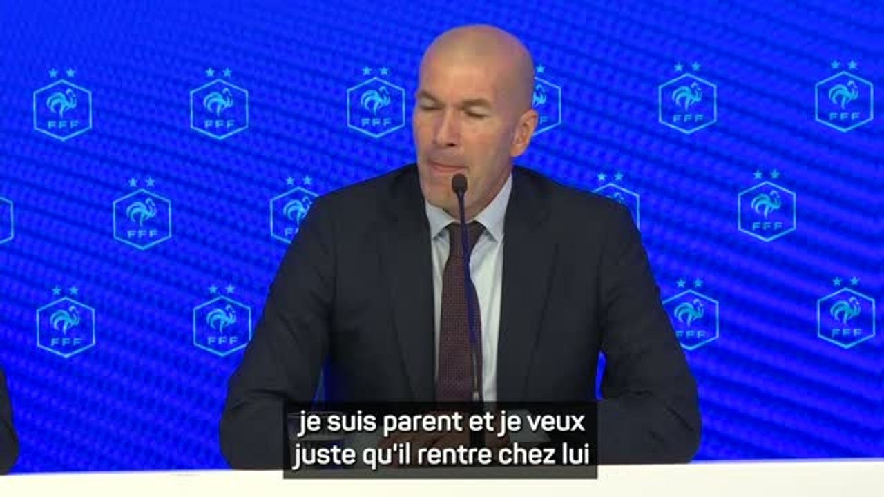 Bleus - Zidane : "Je veux juste que Monsieur Gleizes rentre chez lui pour voir sa famille"