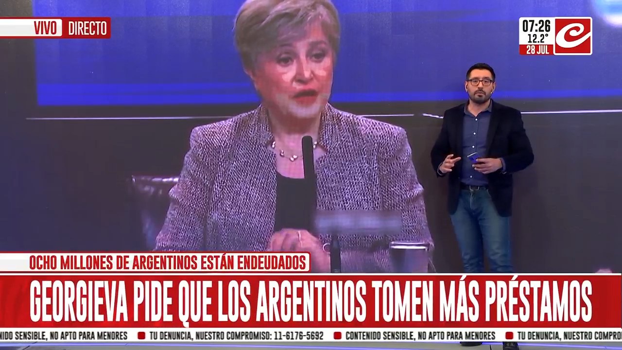 Georgieva pidió que los argentinos tomen más prestamos y se endeuden más