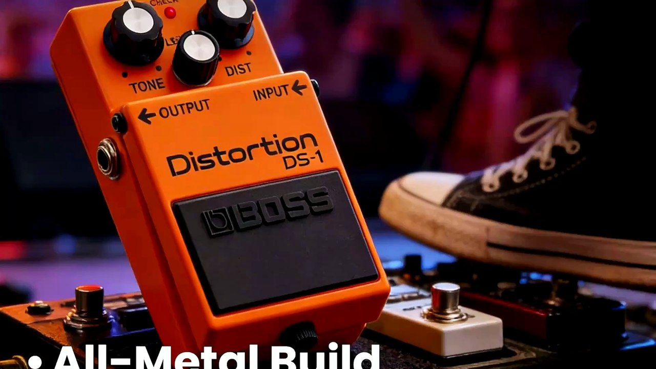 Boss DS-1 Distortion Bundle with Gearlux Power Supply, Instrument Cable, Patch Cable, Picks, an