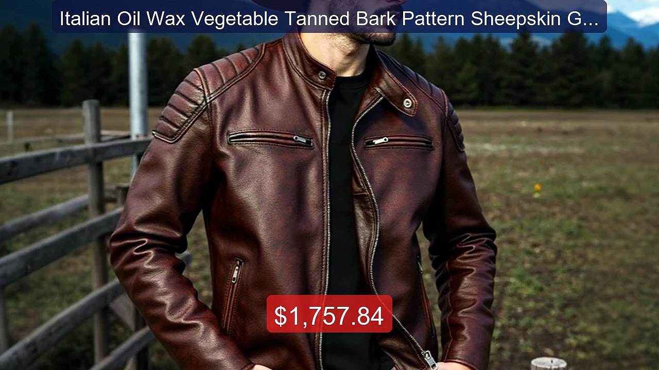 Italian Oil Wax Vegetable Tanned Bark Pattern Sheepskin Genui... -- Amazing Value 2026 | Must Have!