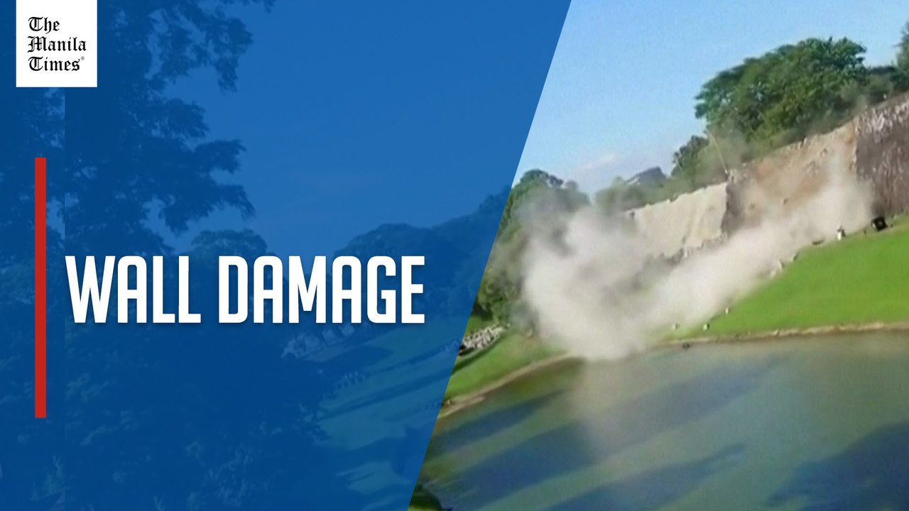 Kumamoto Castle's moat wall damaged by 7.1 quake