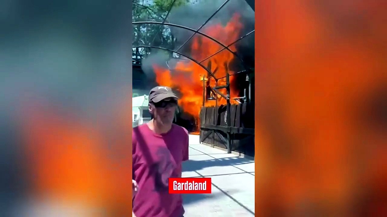 Incendio a Gardaland, il video dell'attrazione 'Raptor' in fiamme