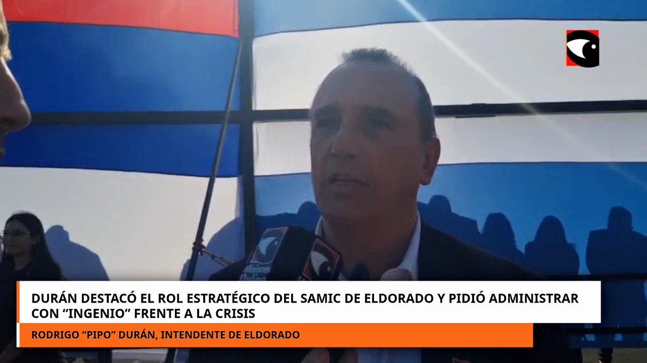 Durán destacó el rol estratégico del SAMIC de Eldorado y pidió administrar con “ingenio” frente a la
