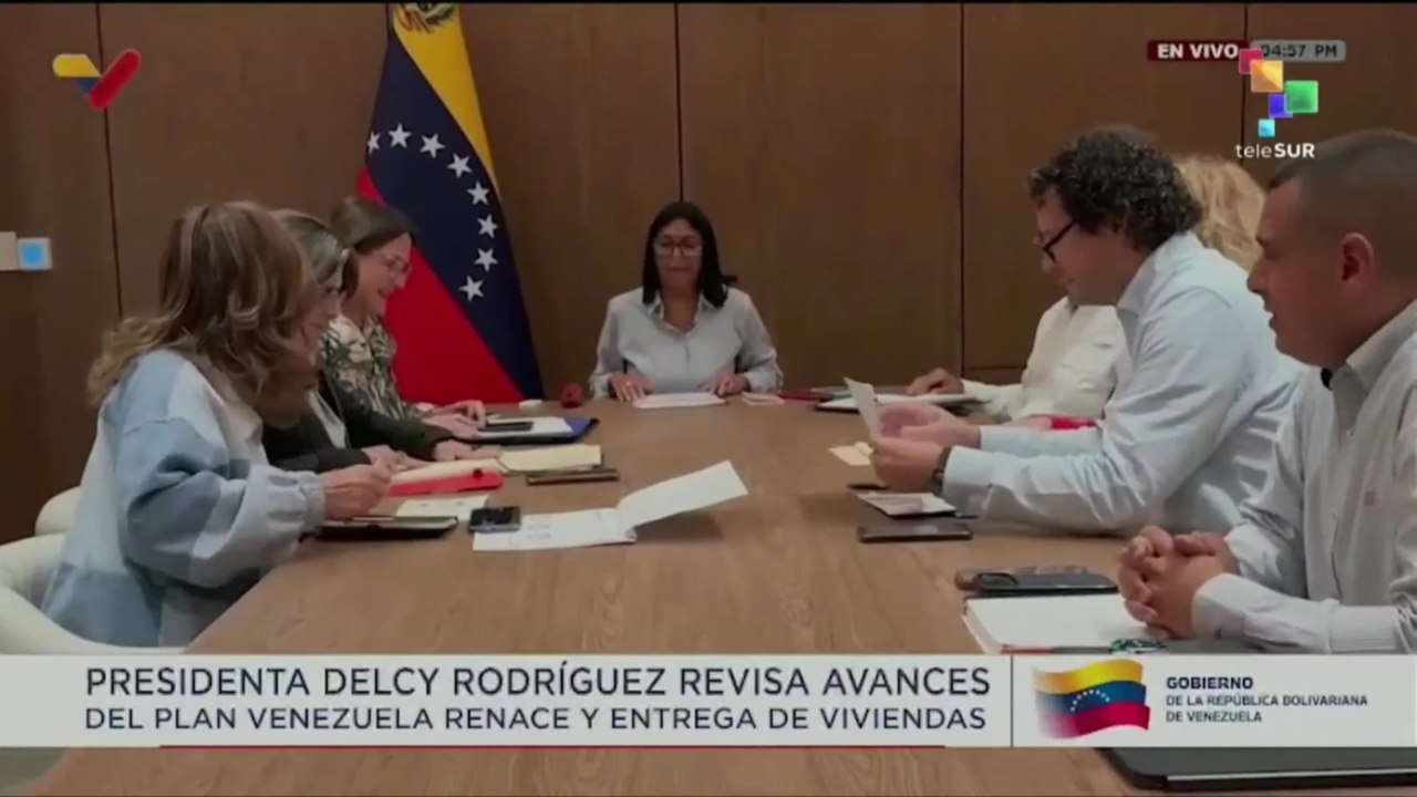 Acting pres. Delcy Rodriguez leads meeting to oversee 'Venezuela rises' plan
