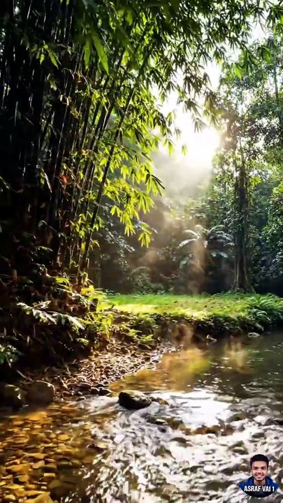 🌊 Building a Bamboo Shelter Alone Beside a River — Solo Survival One Night! 🏕️ _ Asraf Vai 1 #shorts