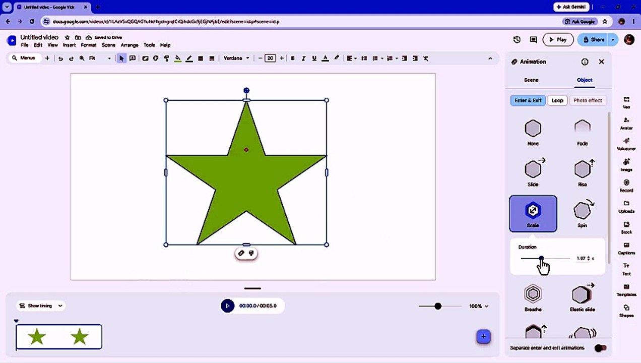 Google Vids 52 Using Separate Enter and Exit Animations