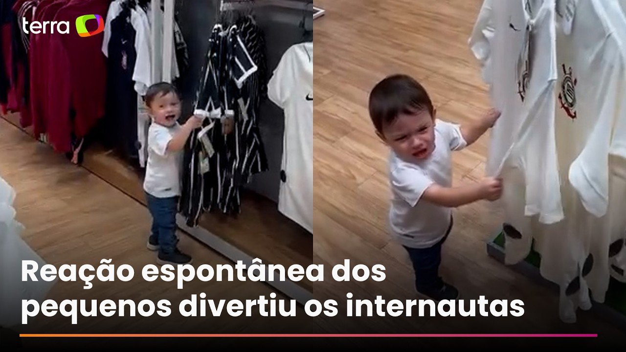 Gêmeos viralizam ao 'invadir' loja atrás de produtos do Corinthians; veja vídeo