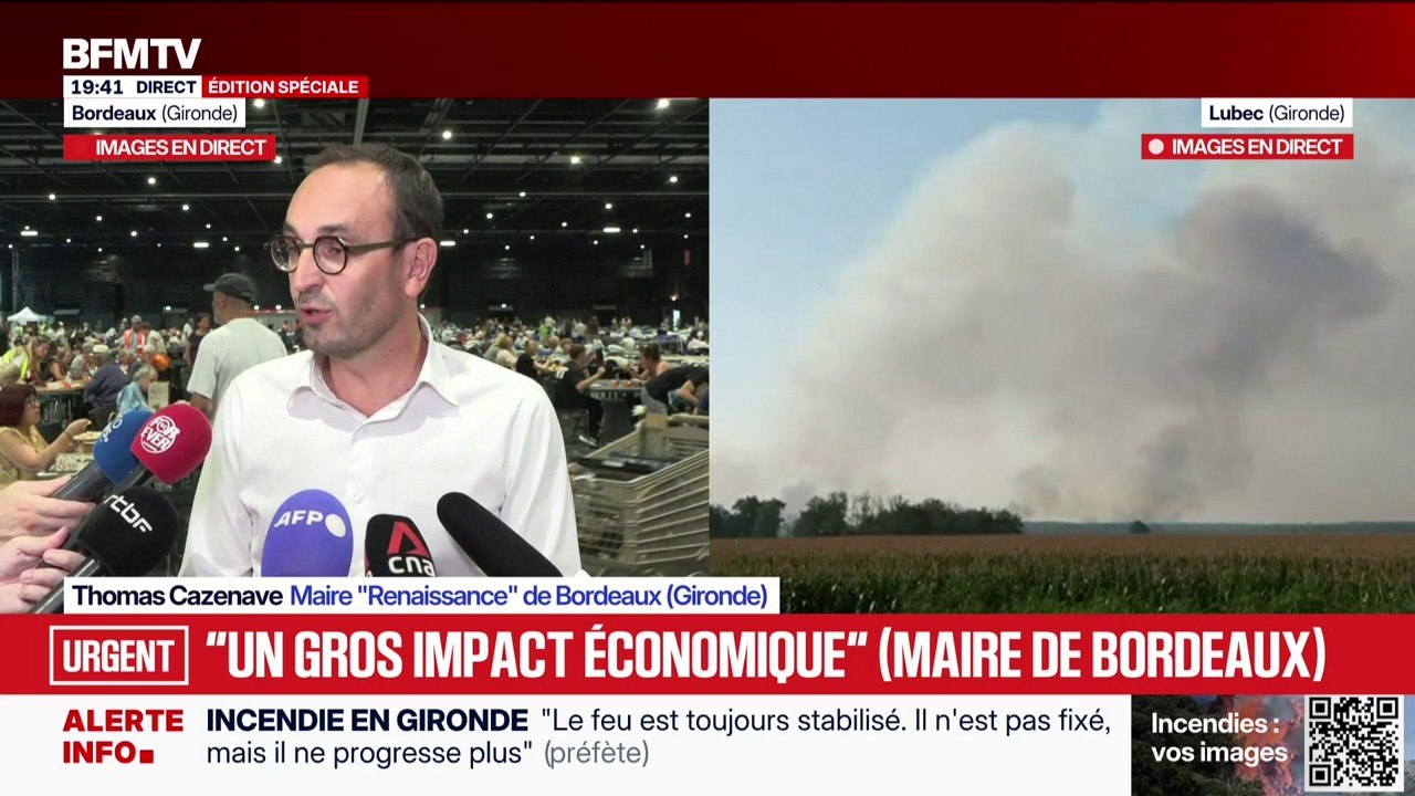 Incendies: le maire de Bordeaux craint "un impact sur le secteur touristique" et annonce "solliciter" le gouvernement "pour des mesures d'accompagnement"