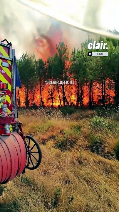 Un pompier filme la lutte contre l'immense incendie en Gironde via ses Rayban