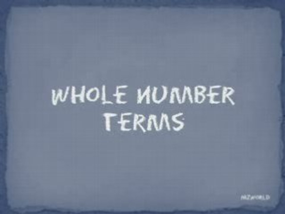 Math Terms of Whole Number