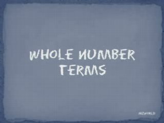 Essential Math Terms for Whole Numbers 📚
