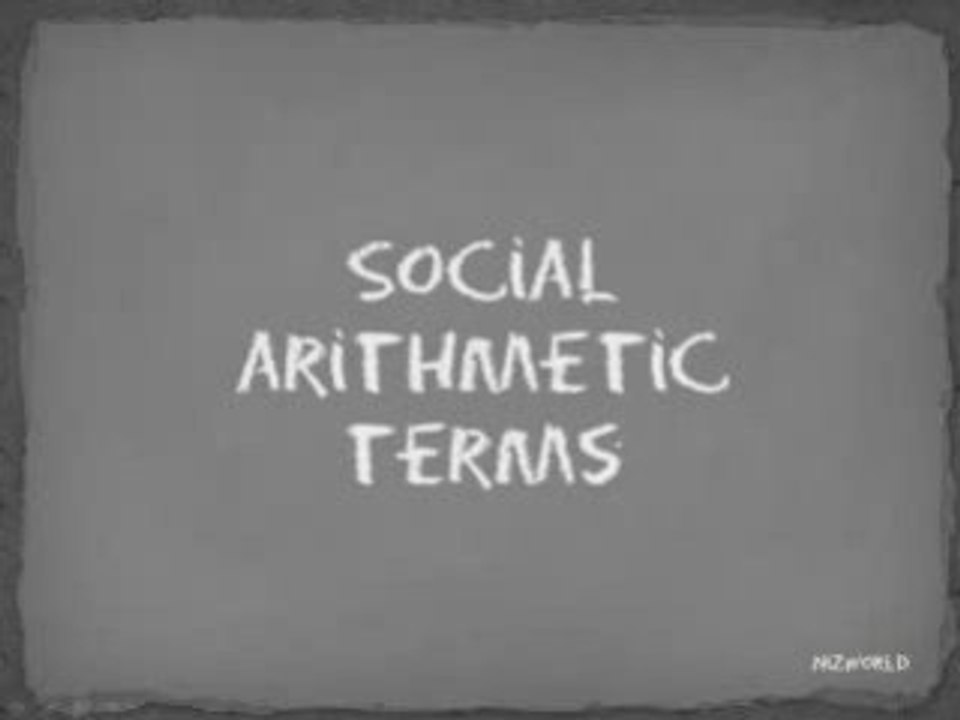 Math Terms of Social Arithmetic