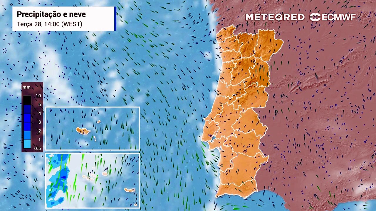 Depressão levará chuva aos Açores até ao final...