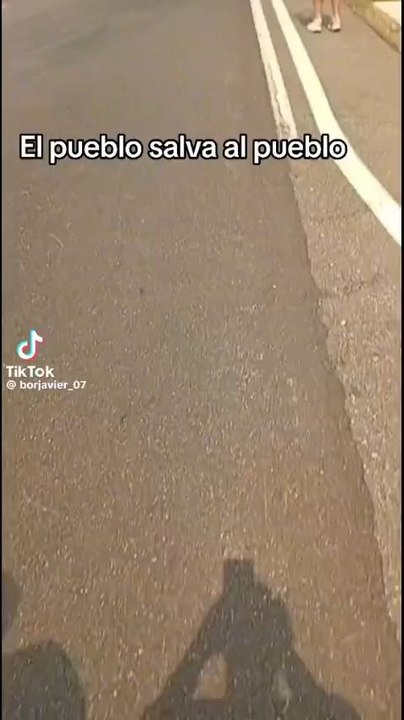 😱 Surrealista.Los vecinos intentan sofocar un foco alto con ramas y palas, mientras los bomberos miran cruzados de brazos, desde abajo. "Tienen ordenado que no pueden actuar, hasta que el fuego llegue a las casas".