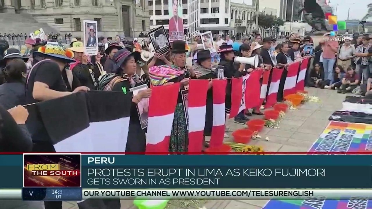 Peru | Protests erupt in Lima as Keiko Fujimori gets sworn in as president