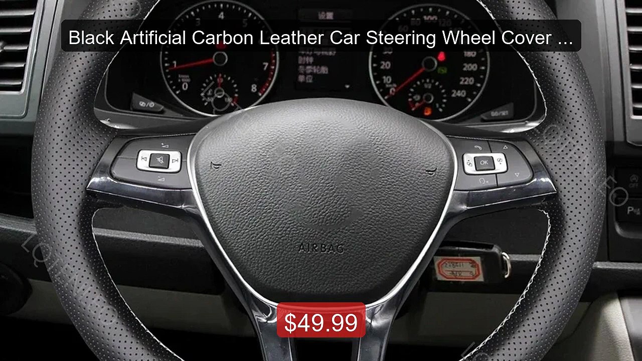 Black Artificial Carbon Leather Car Steering Wheel Cover For Volks... -- Best Deal 2026 | Shop Now!