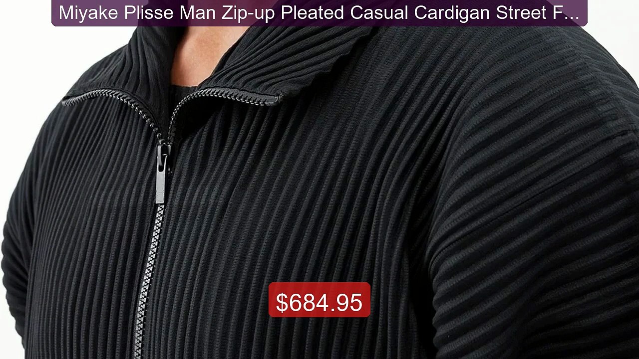 Miyake Plisse Man Zip-up Pleated Casual Cardigan Street Fashio... -- Hot Deal 2026 | Limited Offer!