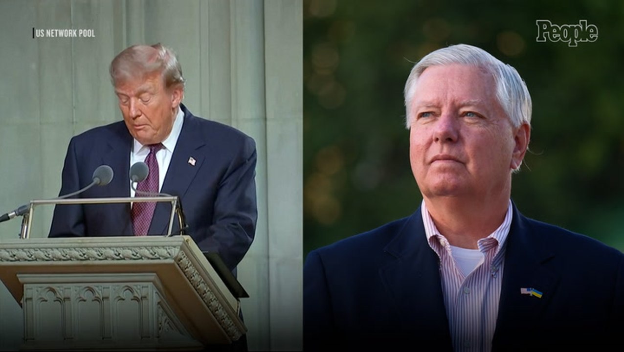 Trump Veers Off Script at Lindsey Graham's Memorial After Reading That 'Virtually Everyone' Liked Him: 'I Have to Be Honest...'