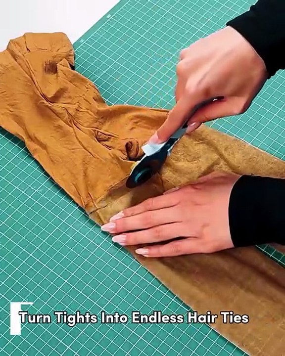 Endless hair ties made from tights