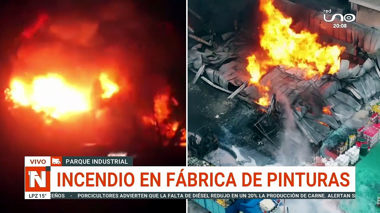CONTINÚA INCENDIO EN FÁBRICA DE PINTURAS