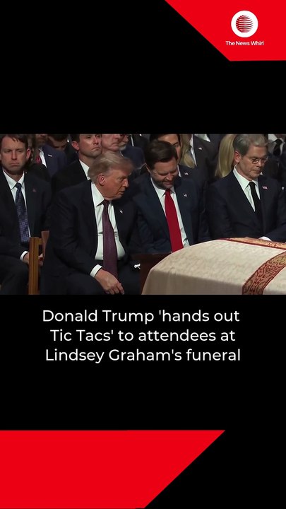 Donald Trump 'hands out Tic Tacs' to attendees at Lindsey Graham's funeral