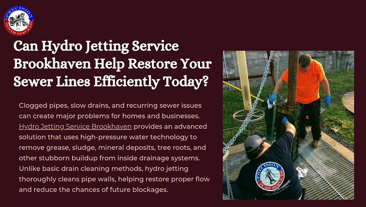 Can Hydro Jetting Service Brookhaven Help Restore Your Sewer Lines Efficiently Today?