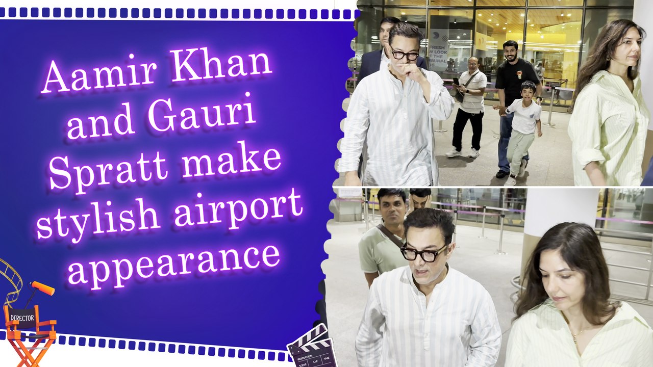Aamir Khan's airport walk with wife Gauri Spratt turns into cute moment as stepson seeks mom's hand