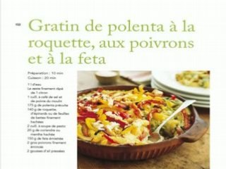 Gratin de polenta à la roquette, aux poivrons et à la feta