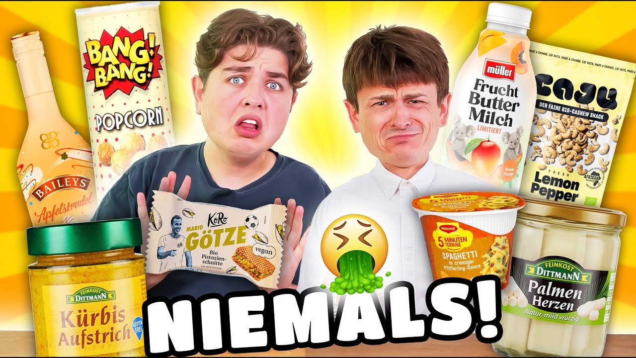 Wir ESSEN Produkte, die wir NIEMALS kaufen würden 🍿🤢 mit Smiley