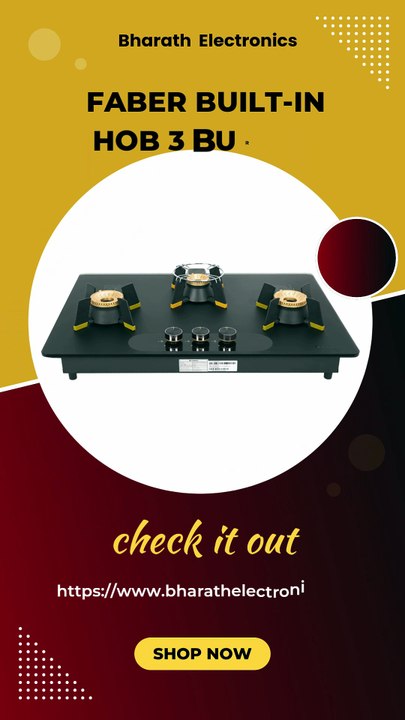 Faber 3 Burner Glass Top Gas Stove – Elegant, Durable & High-Performance Cooking Solution