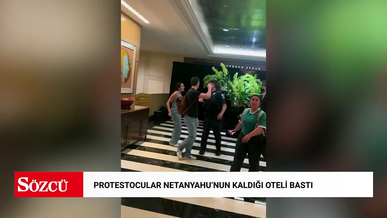 Protestocular Netanyahu'nun kaldığı oteli bastı