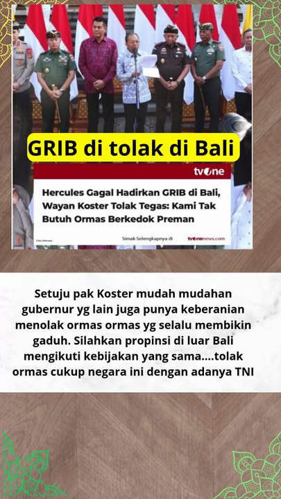 mantap Provinsi Bali Tolak Grib