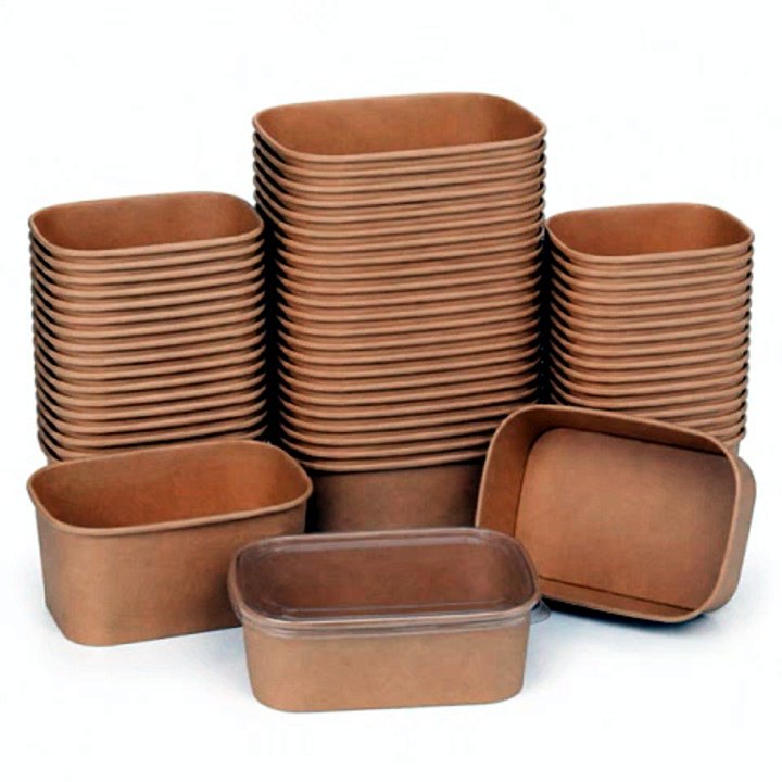 PandaPak 650ml Kraft Rectangular Boxes 300pcs