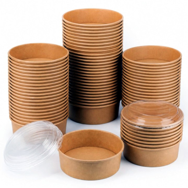 PandaPak 750ml Kraft Round Double Layer Bowls 300pcs