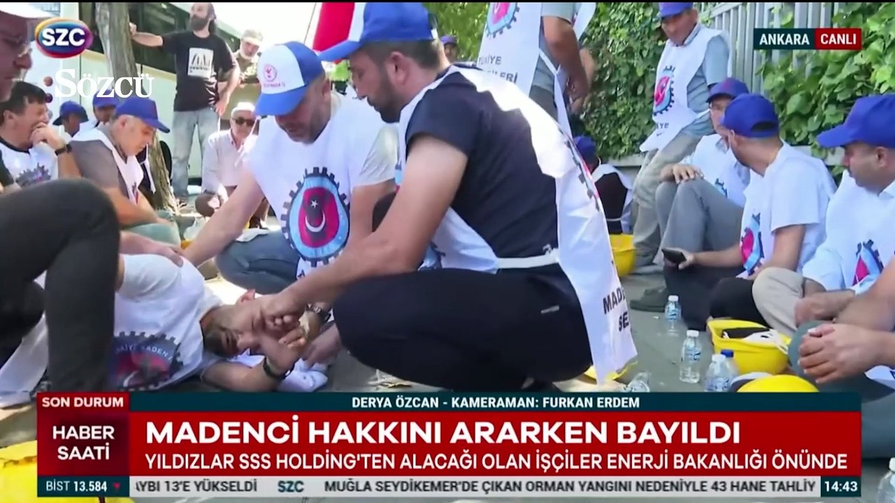 Madenci hakkını ararken bayıldı