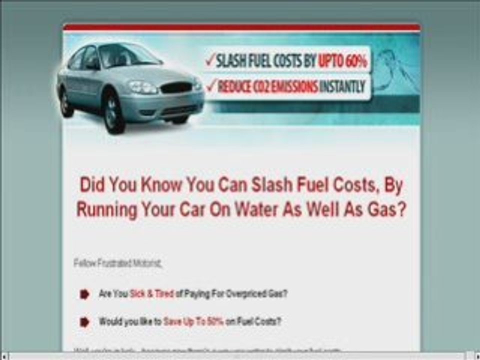 Water for Fuel Expert - Save $100++ Each Month!