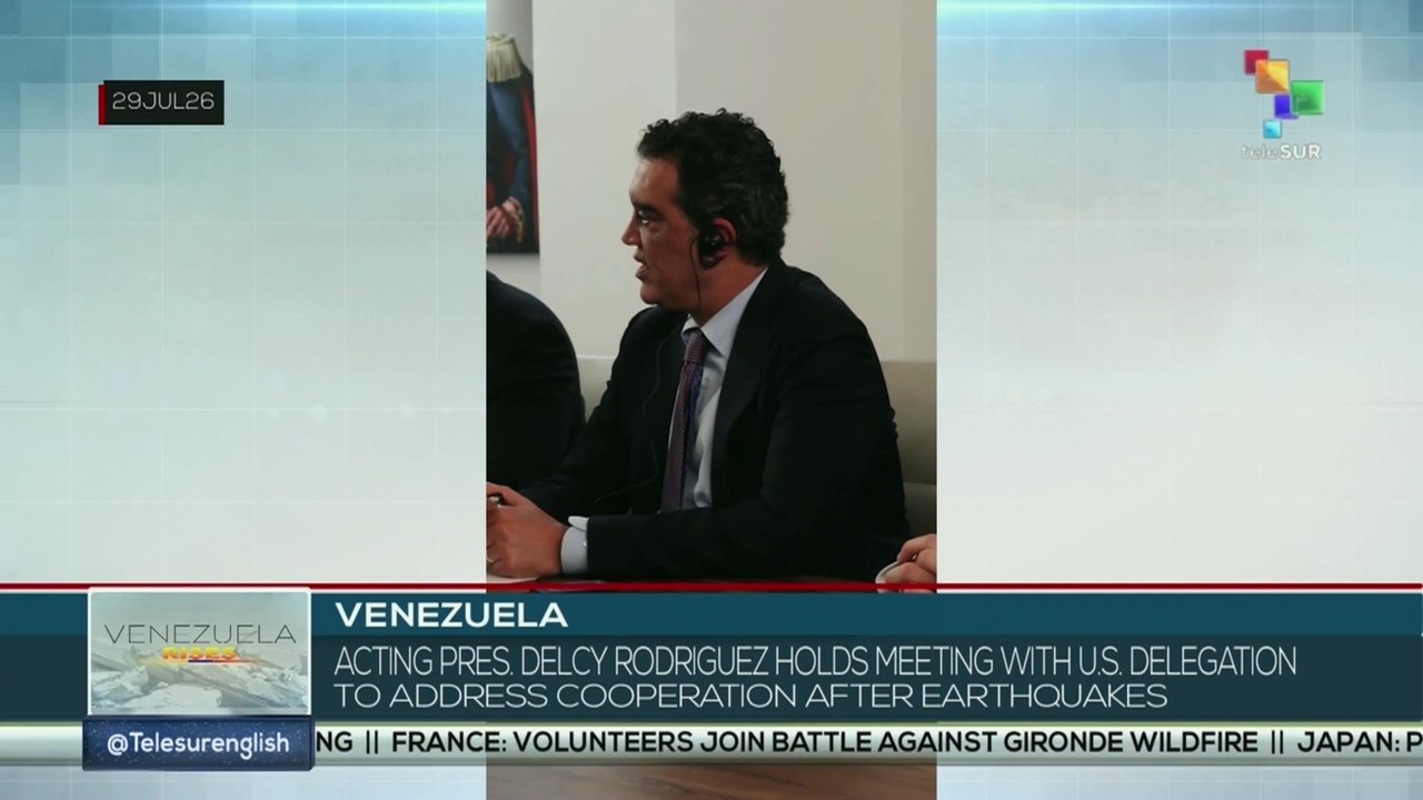 Acting pres. Delcy Rodriguez holds meeting with US delegation to address cooperation after earthquakes