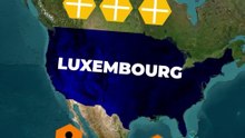 E se os EUA e Luxemburgo trocassem de lugar? Mapa e guerra