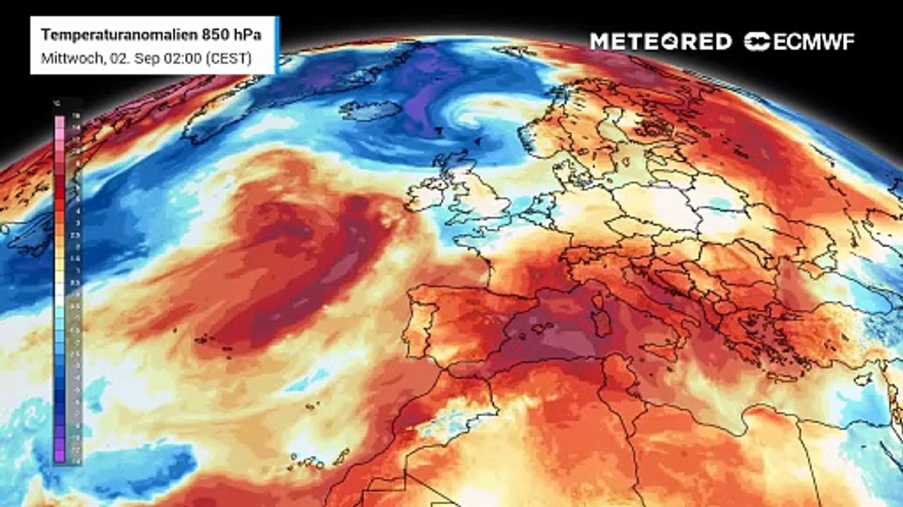 Die erneute Wärmewelle im Südwesten Europas ist gewaltig!